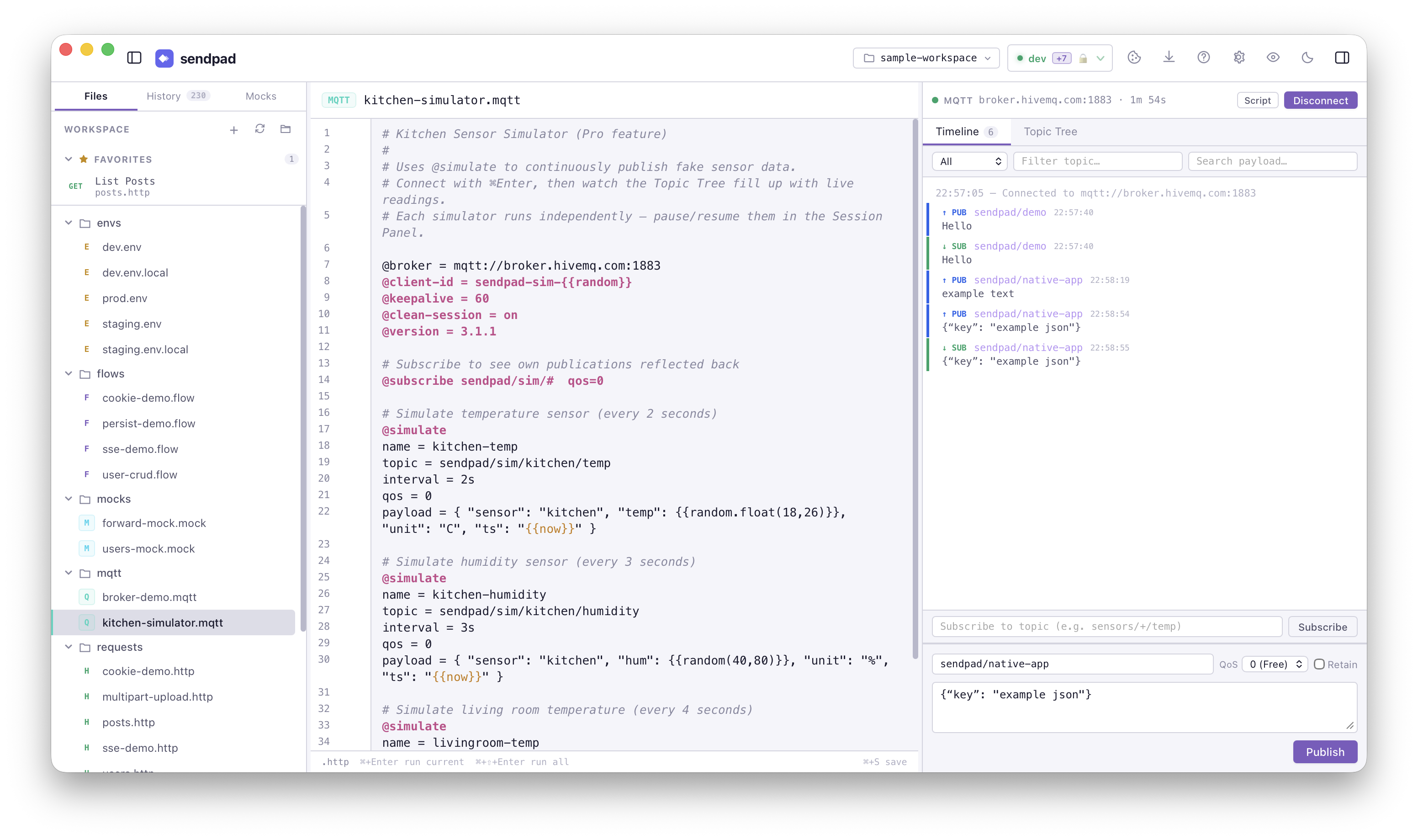 MQTT topic tree explorer